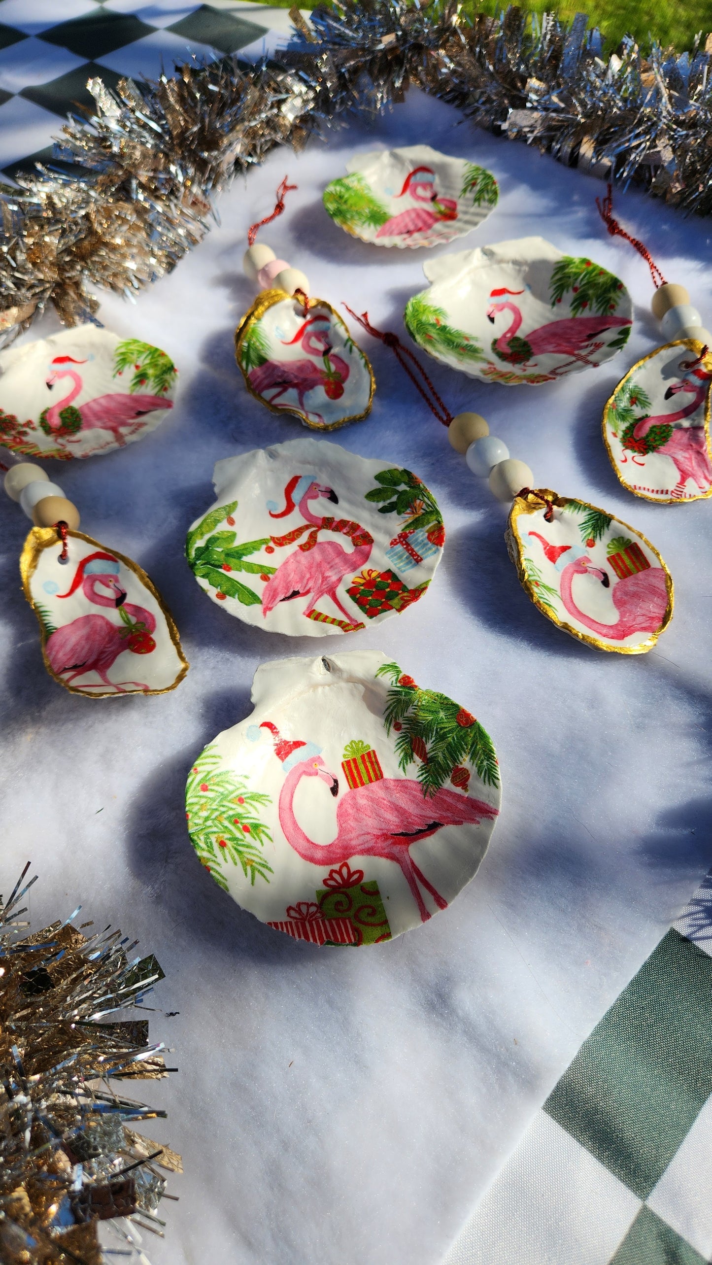 Christmas Shell Ornaments & Trinket Dishes