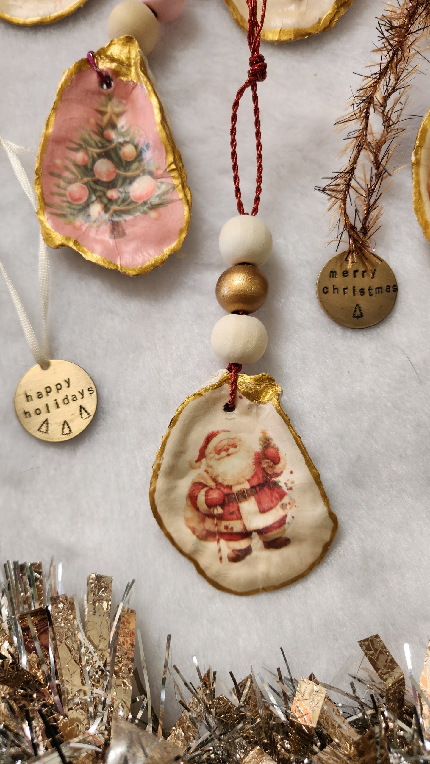 Christmas Shell Ornaments & Trinket Dishes