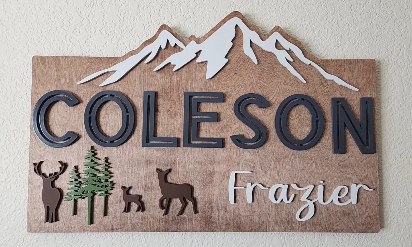 30" Personalized Nursery Sign – Fully Customizable Theme