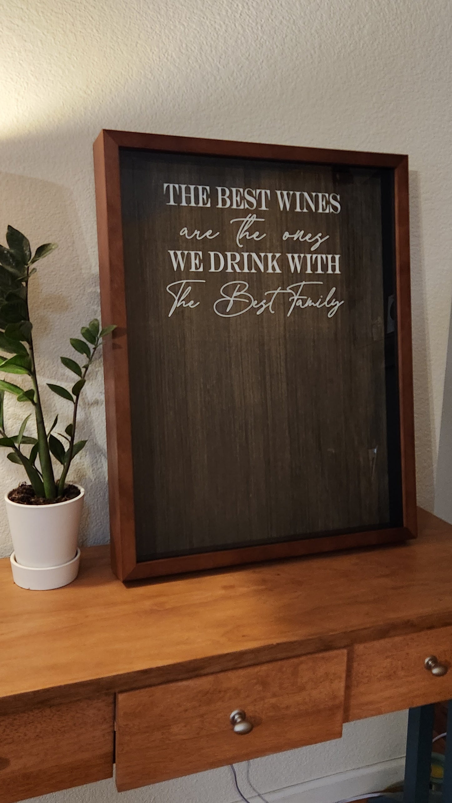 Custom Wine Cork Shadow Box – Personalized Engraved Glass Display