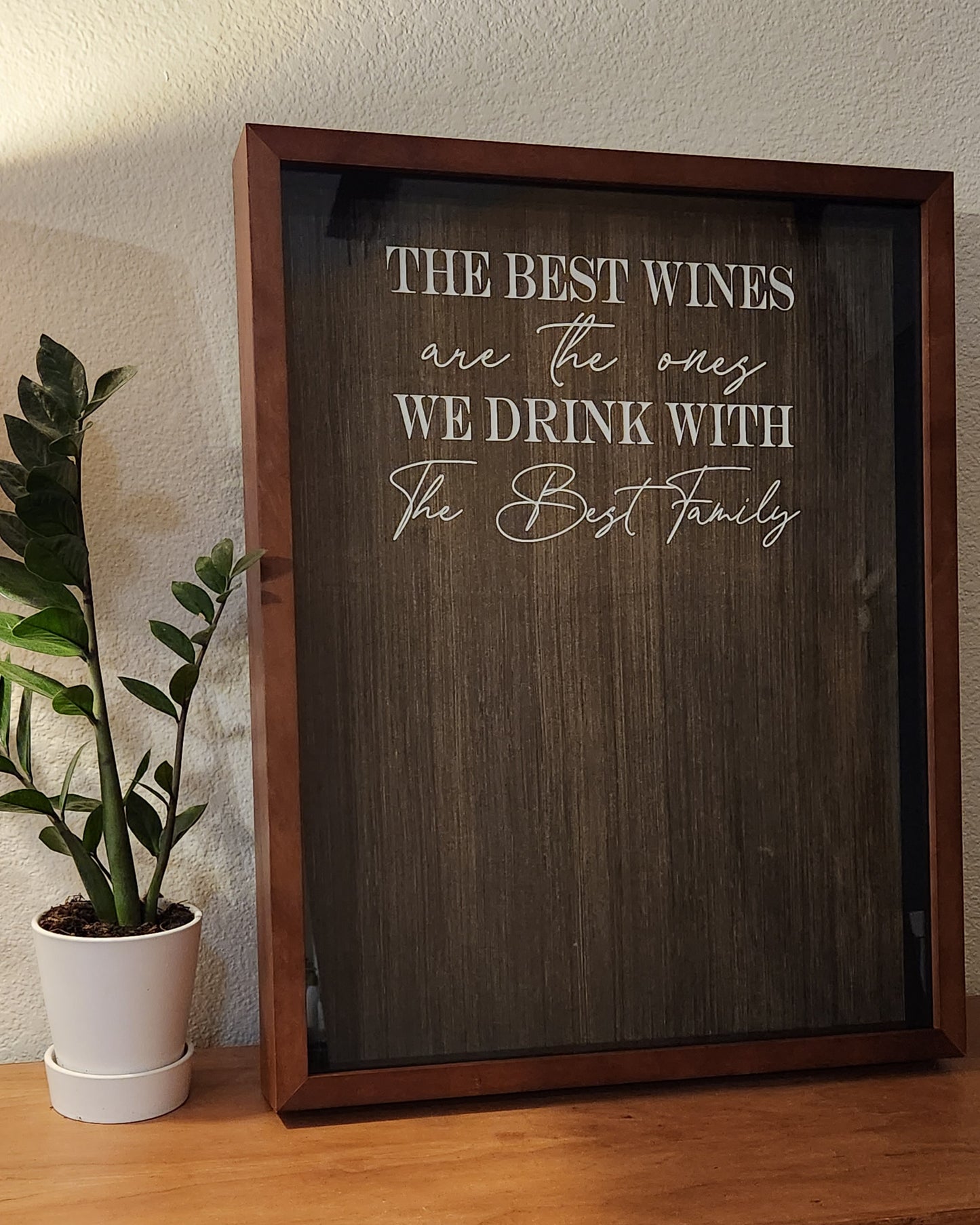 Custom Wine Cork Shadow Box – Personalized Engraved Glass Display