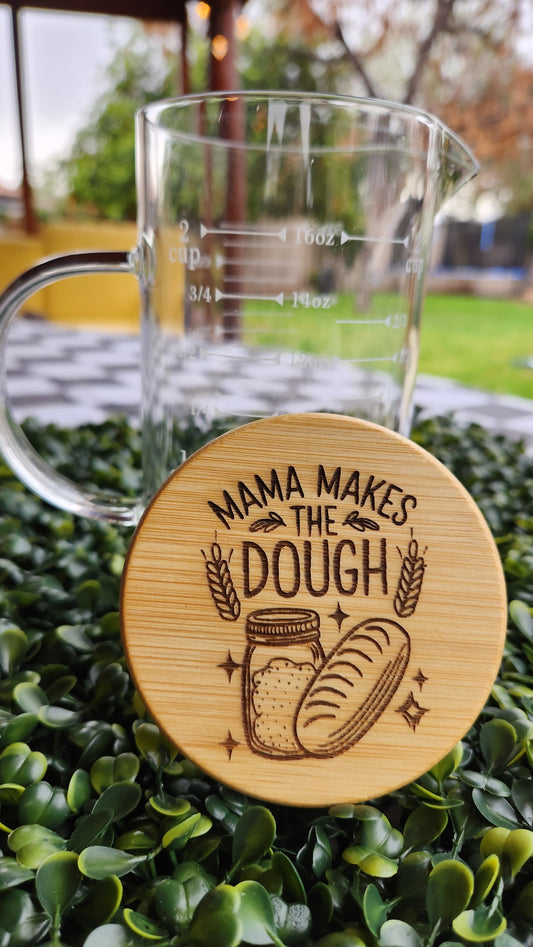 Glass Measuring Cups with Engraved Wooden Tops – Sourdough Starter Collection