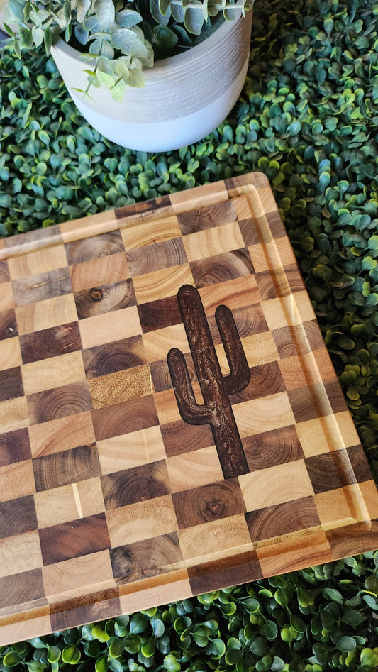 Checkered Board with Resin Inlay 14"×10"