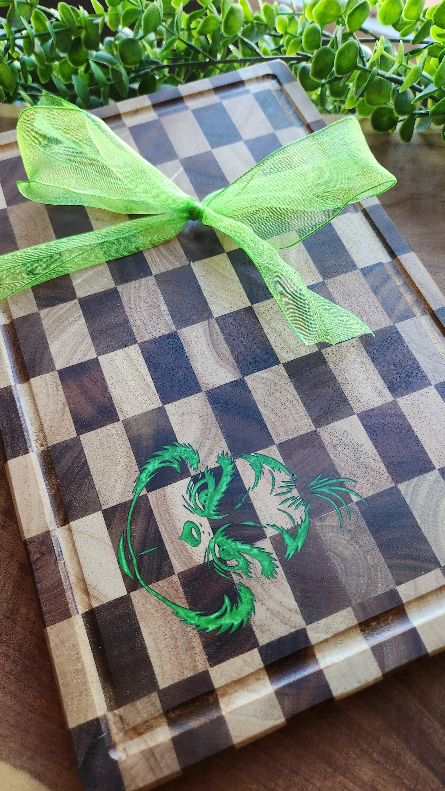 Checkered Board with Resin Inlay 8"×12"