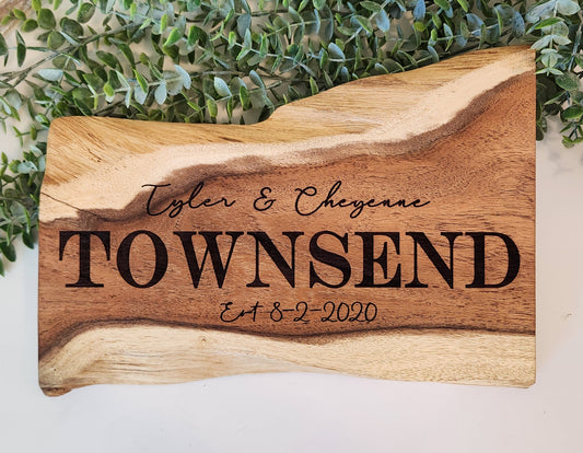 Live Edge Last Name Gift